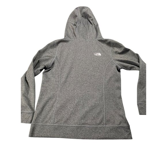 The North Face Hoodie Womens Large Gray Fleece Pullover Spell Out Logo Warm Cozy - Picture 2 of 12